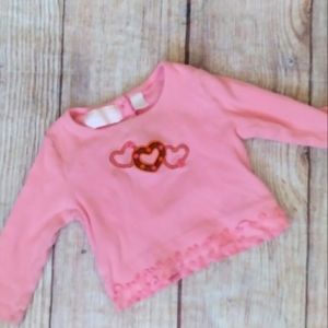 Baby Headquarters pink ribbed top size 12m